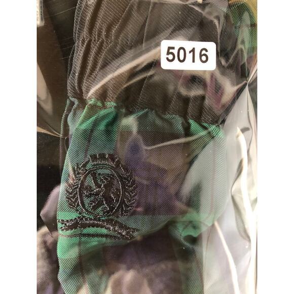 Tommy Hilfiger Pants Preppy Tartan Plaid Check Wide Leg Trousers Navy & Green XL - Picture 12 of 12